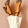 ZEBRA-PRINTED POINTED TOE PUMPS WITH ANKLE STRAP