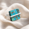 Exquisite Turquoise Cube Ring