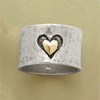 Retro Dual-Tone Silvery Heart Ring