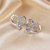 Geometric Stud Earrings in Zirconia and White Gold