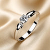 Minimalist Ring in Cubic Zirconia with White Gold