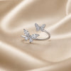 White Gold Ring with Two Butterfly Zirconias