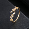 Leaf Micro-Pave Zirconia Statement Ring