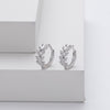 Silver Leaf-Shaped Earrings