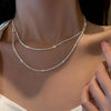 Double Layer Necklace with Crystals