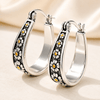 Vintage Hand-Cut Daisy Hoop Earrings