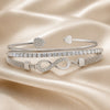 Collection of Bracelets with White Gold Rhinestones and Infinity Motif