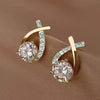 Luxury Twisted Teardrop Cubic Stud Earrings