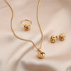 Hollow Knotted 3D Round Ring Earrings and Necklace Set
