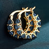 Elegant Zirconia Inlaid Circular Hoop Earrings
