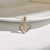 Irregular Double Heart Pendant Lariat Necklace