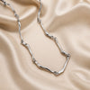 White Gold Wave Twist Necklace