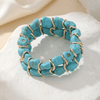 Turquoise Stone Woven Gold Bracelet