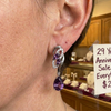 Amethyst Glimmer Drop Earrings | White Gold