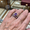 Teardrop Amethyst Ring Set | White Gold