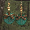 Vintage Dragonfly Golden Earrings