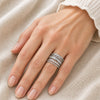 Vintage Layered Zirconia Silver Ring